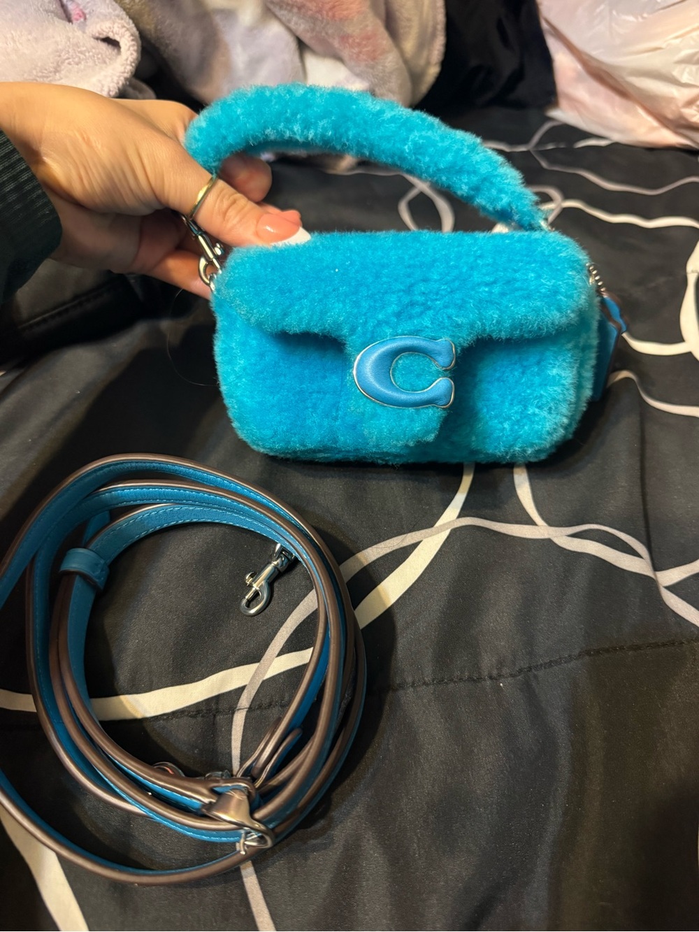 Coach x lil nas Fuzzy Mini Tabby Bag